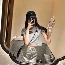 Small sub-summer dress with a high necropolis suit Goddess Fanfa style retro half body dress Career leisure Two sets