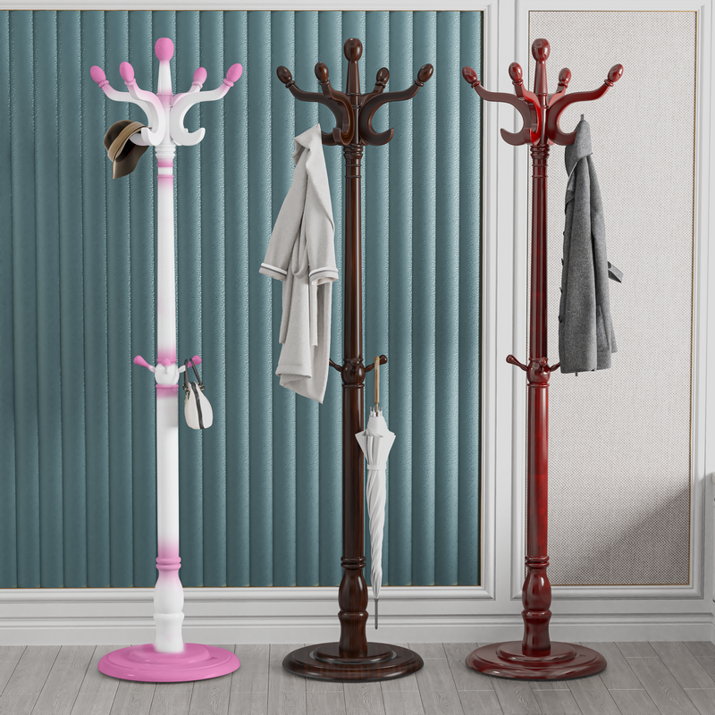 Bedroom hanger floor solid wood simple modern European style coat rack girl heart Nordic ins clothes hanger hanger
