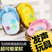 Pet âm thanh đồ chơi bông dép chó Teddy gấu đồ chơi mèo bông nút đồ chơi cắn cắn mol chó đồ chơi