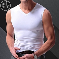 Áo vest nam nam modal hè trẻ trung bó sát Áo thun không tay ôm sát cổ rộng tập thể dục V-cổ vest áo lót nam cộc tay