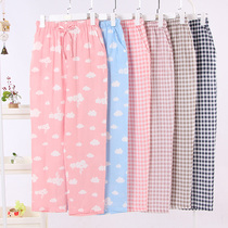 Pure Cotton pajama pants women 100% cotton home women summer trousers double gauze Cotton pajama pants month pants home pants