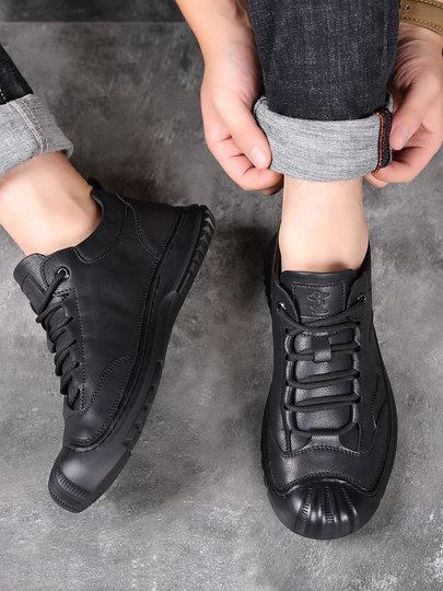 Plover men's shoes 2025 new genuine leather shoes outdoor shoes casual shoes inner heightening shoes soft sole non-slip hiking shoes