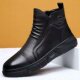 Winter men's shoes British Martin boots men's winter genuine leather plus velvet warm high-top casual boots snow boots wool shoes
