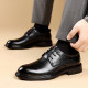 Men's genuine leather lace-up casual inner heightening leather shoes youth business formal work suit shoes men's large size non-slip