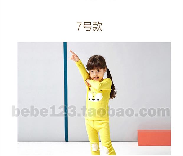 Unifriend Hàn Quốc bộ đồ lót trẻ em đích thực bộ quần áo cotton bé trai và bé gái mỏng vừa vặn đồ bộ mặc nhà dài tay vải cotton cho bé