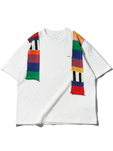 EAFINETAL. Цветной дизайнерский свитер, футболка с коротким рукавом, с вышивкой, круглый воротник