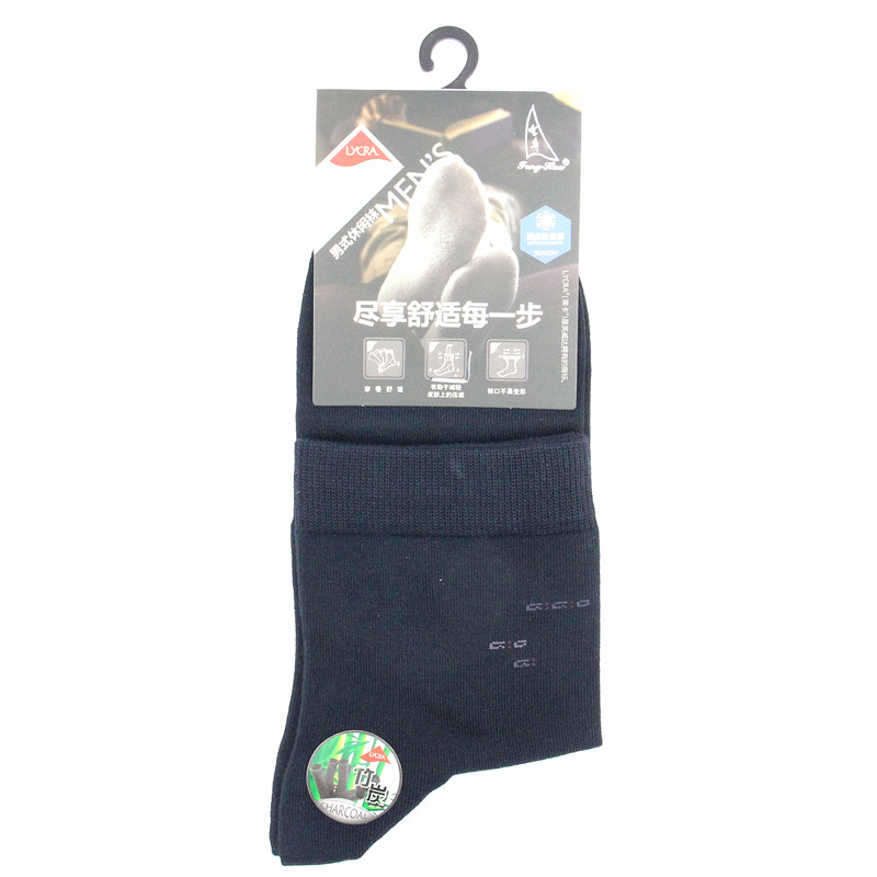 Fenghua 3F581 mùa thu và mùa đông nam ống tre than thường vớ vớ nam vớ vớ nam tất trắng cao cổ