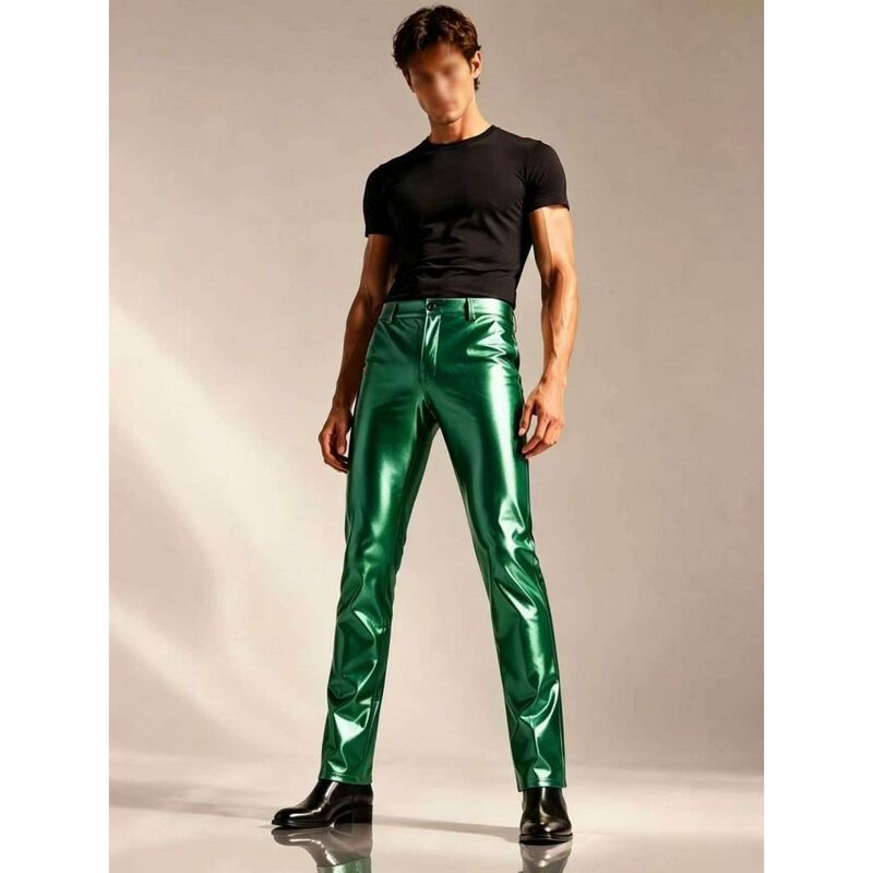2026 New Men's Straight-Leg Casual Pants, Fashionable Metallic Shiny Disco-Style Party Pants 2026 New Men's Straight-Leg Casual Pants, Fashionable Metallic Shiny Disco-Style Party Pants