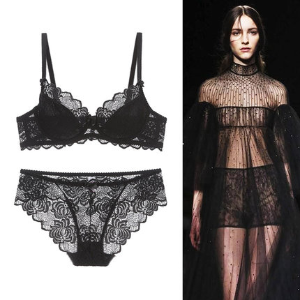 YHW/维密雪联名文胸套装性感蕾丝小胸聚拢收副乳调整型薄款内衣女-tmall.com天猫 YHW/维密雪联名文胸套装性感蕾丝小胸聚拢收副乳调整型薄款内衣女-tmall.com天猫