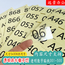Transparent digital number plate Cupboard Sticker Table Number more wardrobe Number doorplate Bathroom Bathhouse Locker number sticker