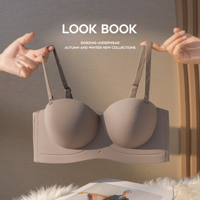 No-scratched underwear female small breasts gather with large thin section without shoulder strap to collect auxiliary milk anti-sagging without steel ring bra hood Summer-Taobao