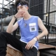 Băng lụa nam vest thương hiệu thể thao thể thao không tay áo thun cotton thoáng khí vest vai mùa hè cá tính mặc xu hướng - Áo vest cotton ao khoac vest nam