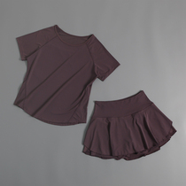 Summer Thin Outdoor Fitness Suit Womens Sports Loose Slim Yoga Wear Short-Sleeved Stretch Quick-Drying Clothing Running Wear