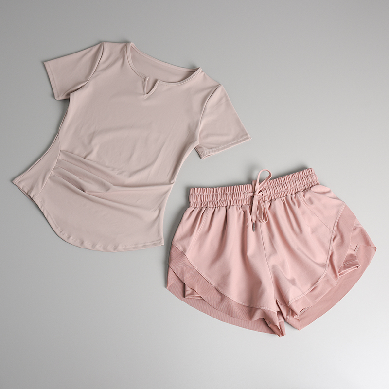 Fitness Suit for Women, Summer Quick-Drying Short-Sleeved Sexy Morning Running Training Sportswear, Professional High-End Fashion Yoga Wear