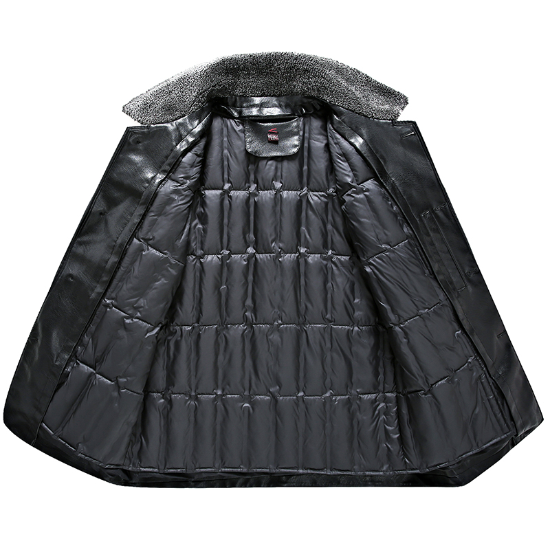cha lật áo khoác da nam có thể được gỡ bỏ từ mật kẹp áo bông da bên trong dày ấm áo bông trung niên áo khoác