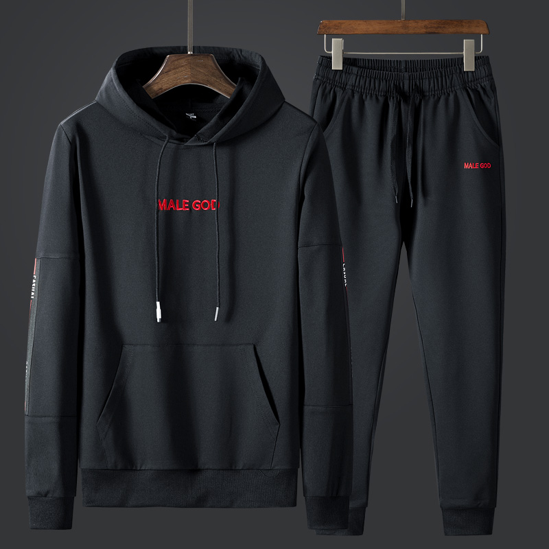 2022 autumn new pullover sweater men's hooded Korean style trendy casual sports suit men's trendy brand two-piece set