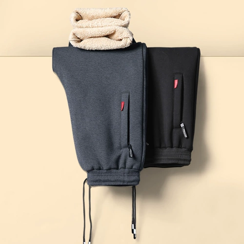 Зимние утепленные бархатные штаны для отдыха, свободный прямой крой, эластичная талия