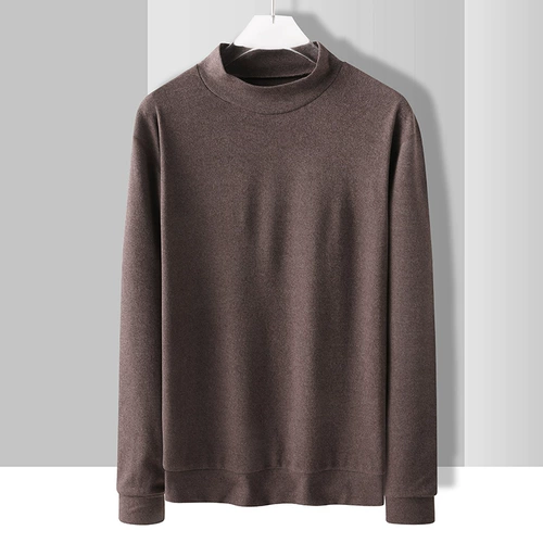 Двусторонний бархатный удерживающий тепло демисезонный свитшот, базовая футболка, высокий воротник