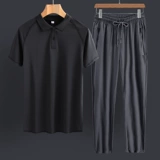 Шелковый летний спортивный костюм для отдыха, летняя летняя одежда для пожилых людей, изысканный стиль, короткий рукав, для среднего возраста