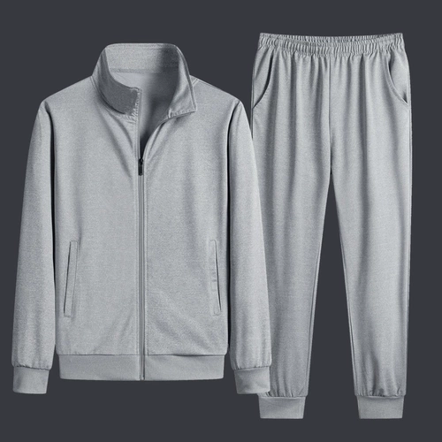 Заберите недостающую цену!Застежка-молния 𫔀открытая 𫔭рубашка из плотного хлопка, футболка, мужская спортивная одежда, весенне-осенняя одежда, повседневная одежда среднего возраста, комплект из двух предметов