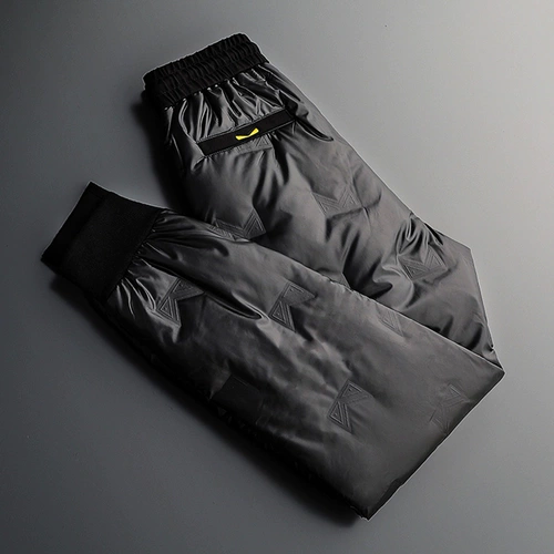 Зимние дорожные бархатные удерживающие тепло модные штаны с пухом, утиный пух