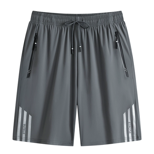 Эластичные быстросохнущие летние тонкие шорты, шелковые штаны для спортзала, свободный прямой крой, для бега