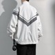 Informal college style V-shaped design jacket men's spring and autumn casual loose trendy jacket versatile boys' tops