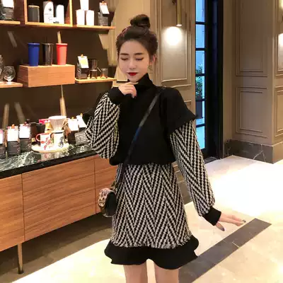 Early autumn Net red sweater suit women's fried street two-piece skirt foreign pie light ripe light ripe autumn winter wear