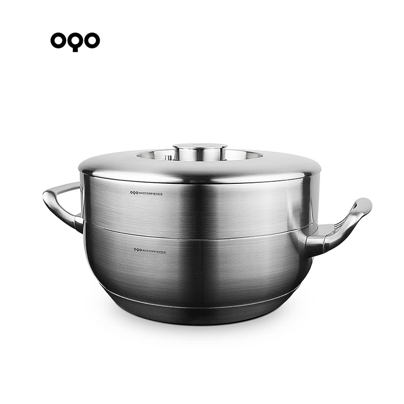 OQO Ou Keou 28cm ステンレス製フライパン ビットツイストパン 引き出し付き 物理的ノンスティックパン 油煙少なめフライパン