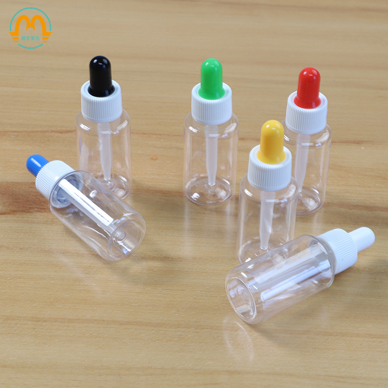 Mengxuen early education children's life teaching aids 20 30ml plastic multi-color liquid dropper bottle bottle