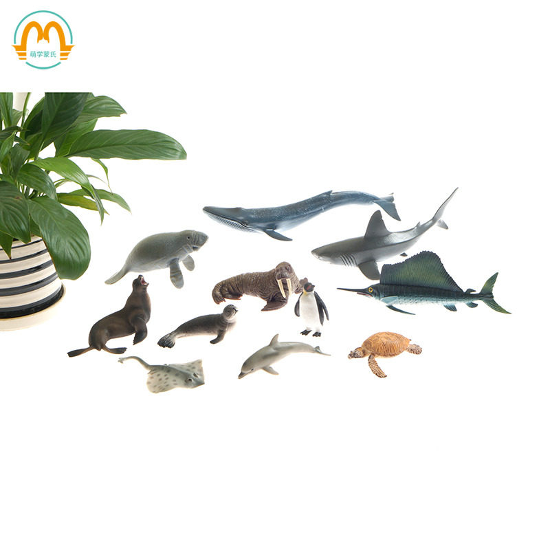 Mengxue Montessori early education puzzle Montessori language work teaching aids simulation dynamic marine animal biological model