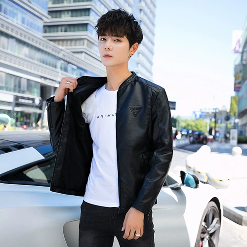 Утепленная полиуретановая зимняя куртка, 2018, облегающий крой, в корейском стиле