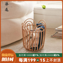 Indonesian rattan dirty clothes blue basket Nordic hand-woven home ins storage basket hotel home Japanese Department