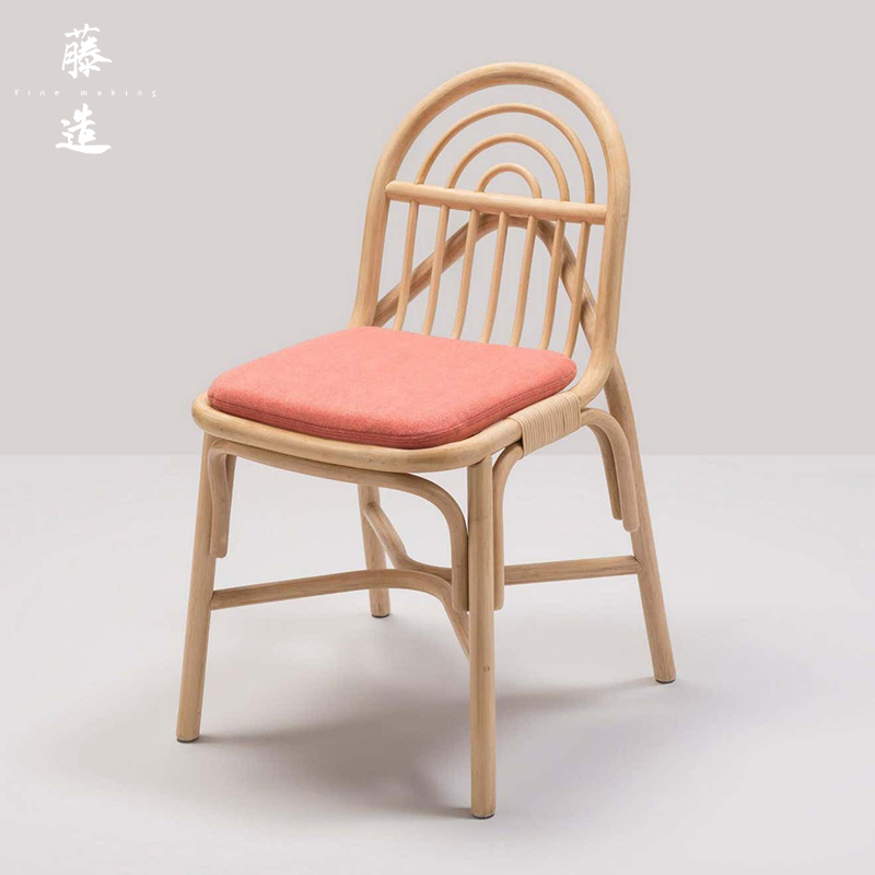 Balcony rattan chair dining chair natural Indonesian rattan simple indoor restaurant chair homestay ins real rattan small rattan chair leisure