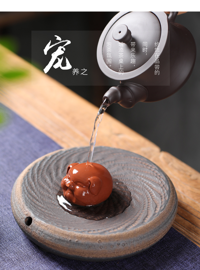 Yu Xuan Zisha trà trang trí thú cưng trà chơi trà lợn cửa hàng có thể nuôi may mắn Xiaofu trà trà côn trùng nhà - Trang trí nội thất xây tường trang trí phòng khách