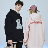 Шерстяной трендовый балахон, толстовка для влюбленных, с медвежатами, круглый воротник