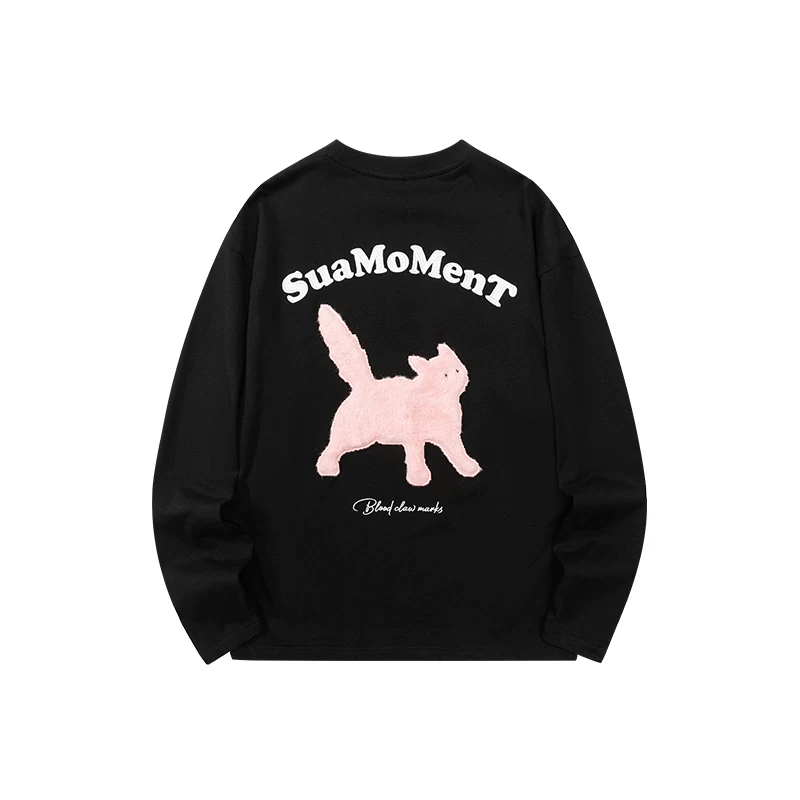 SuaMoment Velvet летняя мультфильмовая футболка, с длинным рукавом для отдыха