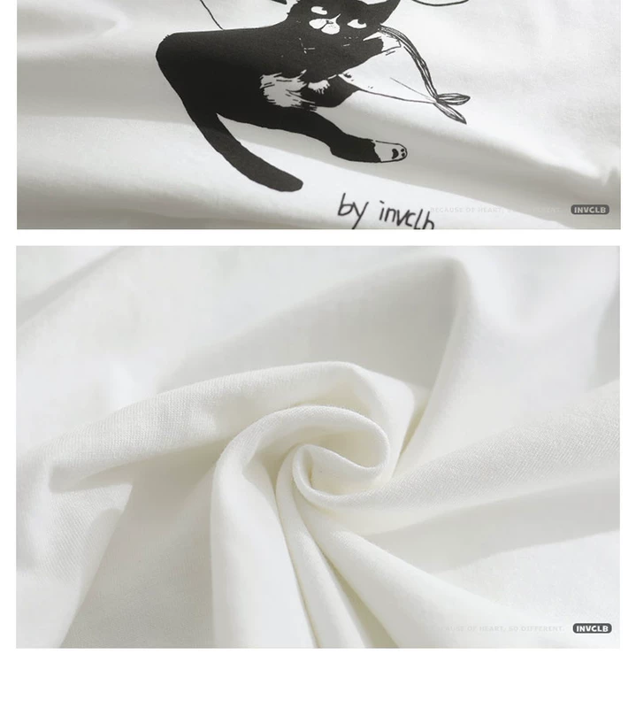Áo thun thủy tinh Nhật Bản thương hiệu áo thun nam tay ngắn bf gió nguyên chất cotton sinh viên đôi tay nửa ngọn cho nam và nữ - Áo phông ngắn