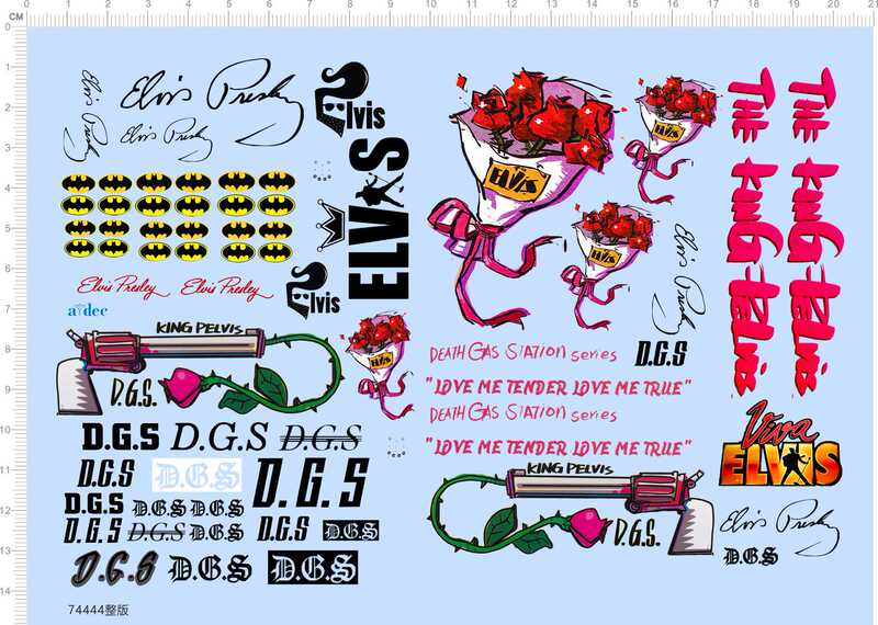 74444 Batman Dgs Death Gas Station Rose Graffiti Tattoo Full-Page Water Transfer Stickers in Stock