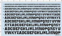 fonts 1-1-1E18 English letter water stickers in various proportions