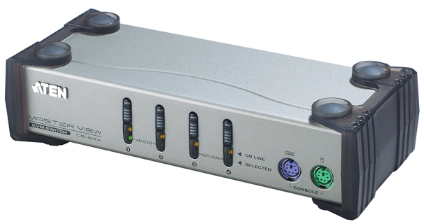 The original ATEN CS84A 4 PS 2 multi - computer switcher front panel button automatic belt iron box