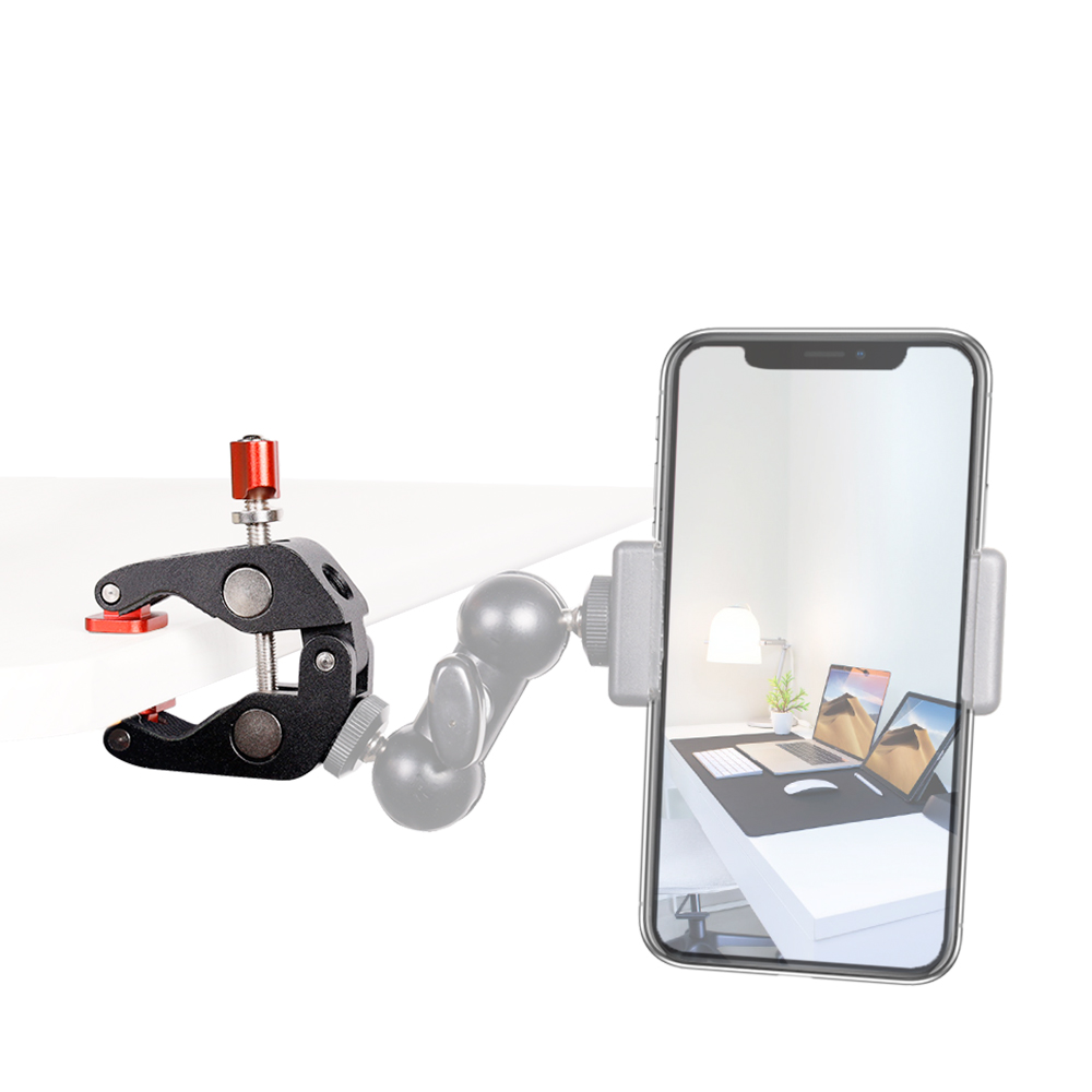 New Red Crab Pincer Clips Single Eye Camera Photographic Clamp Metal Vigorous Clip Magic Arm Fishing Light Fixed Seat