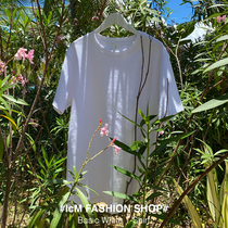 Impermeable T-shirt 2021 spring pure cotton short-sleeved ins retro 270g heavy suit tie T-shirt men and women with the same