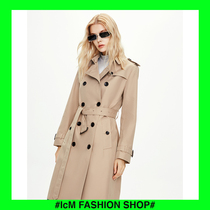 b home classic British windbreaker jacket womens 2020 autumn and winter new medium-long double-breasted khaki windbreaker