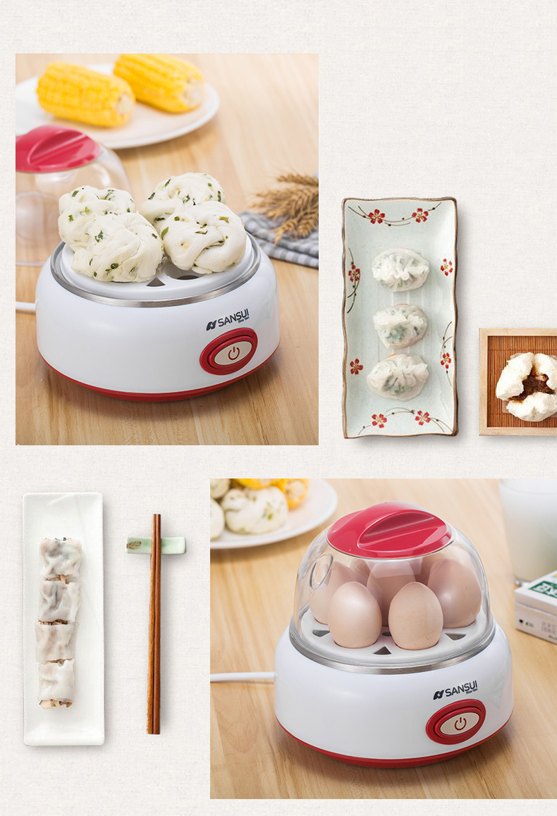 Máy đánh trứng Sansui / Shanshui ZC-80E tự động tắt trứng hấp trứng mini đa chức năng bằng thép không gỉ - Nồi trứng mua nồi lẩu mini