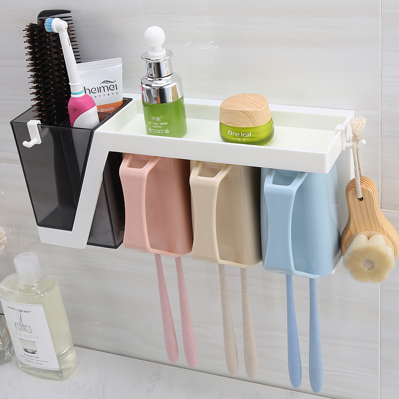 Makeup Room Electric Toothbrush Shelf Free to punch Toothbrush Rack Mouthwash Cup Wash Suit Creative Wall-mounted Dental rack