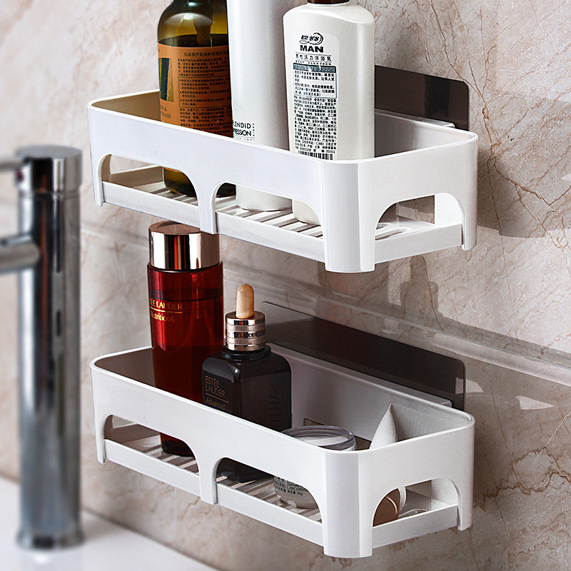 Toilet Shelving Makeup Room Corner Rack Washstand Wash Table Containing Box Wall Wall-mounted Drain Shelf Plastic Putting Shelf