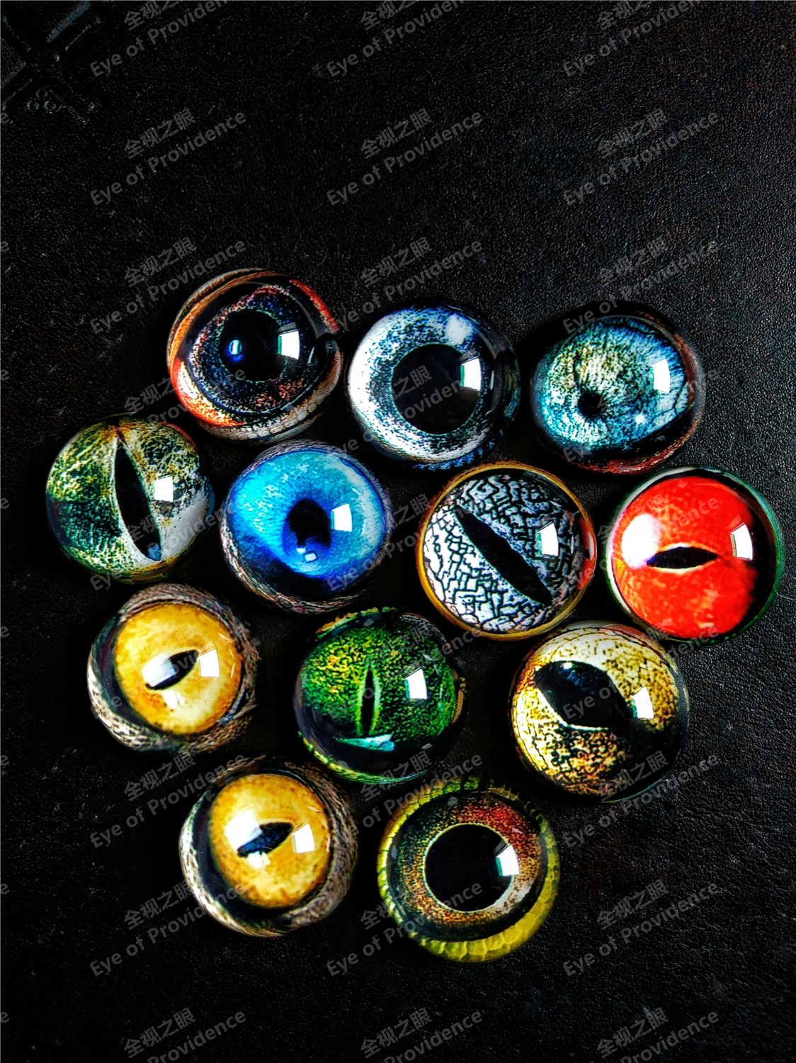Glass glass prosthetic eye artificial eye specimen cat eye lizard DIY wool felt eye ring handmade eye all-seeing eye 7