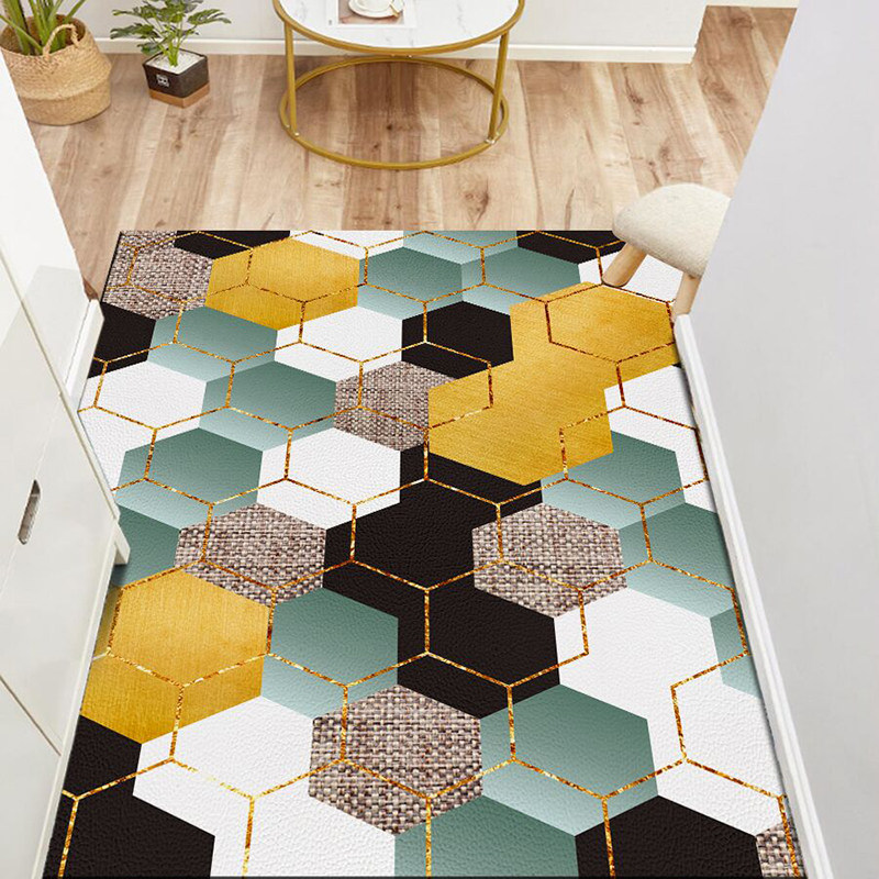 Washable leather ground mat Entrance Doormat in doormat Brief Kitchen Cushion Pvc Mat Tailoring Children Climbing Mat