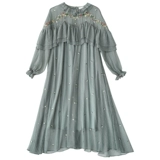 Летнее ретро платье, французский стиль, с вышивкой, цветочный принт, оверсайз